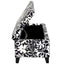 Luxury Storage Ottoman With Floral Patterned Fabric, Soft-Close Hinges, Multi Functional
