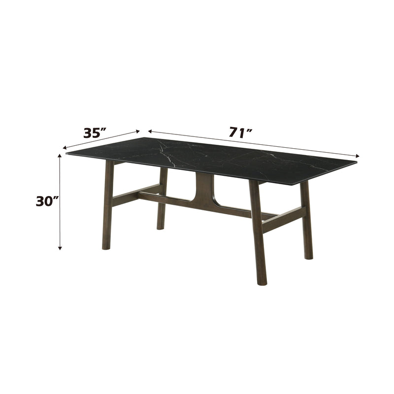 Destin - Mesa de comedor de cerámica - Negro