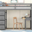 Loft Bed With Storage Drawers, Desk And Stairs With Shelves