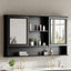Wall Mounted Bathroom Medicine Cabinet With Double Mirrored Doors