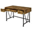 Avon - 2 Piece Computer Desk And Bookcase With 3 Drawers - Rustic Brown