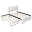 Upholstery Platform Bed With Trundle, Trundle Can Be Flat Or Erected