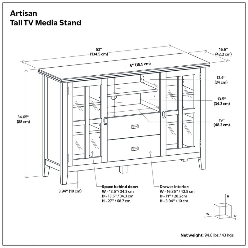 Artisan - Handcrafted Tall TV Media Stand
