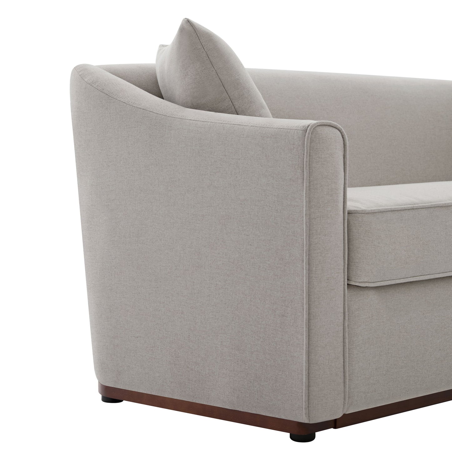 3 Seater Sofa With Wrap Around Armrests And Throw Pillows