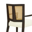 Mid Century Modern Arm Dining Chair Set With Rattan Backrest
