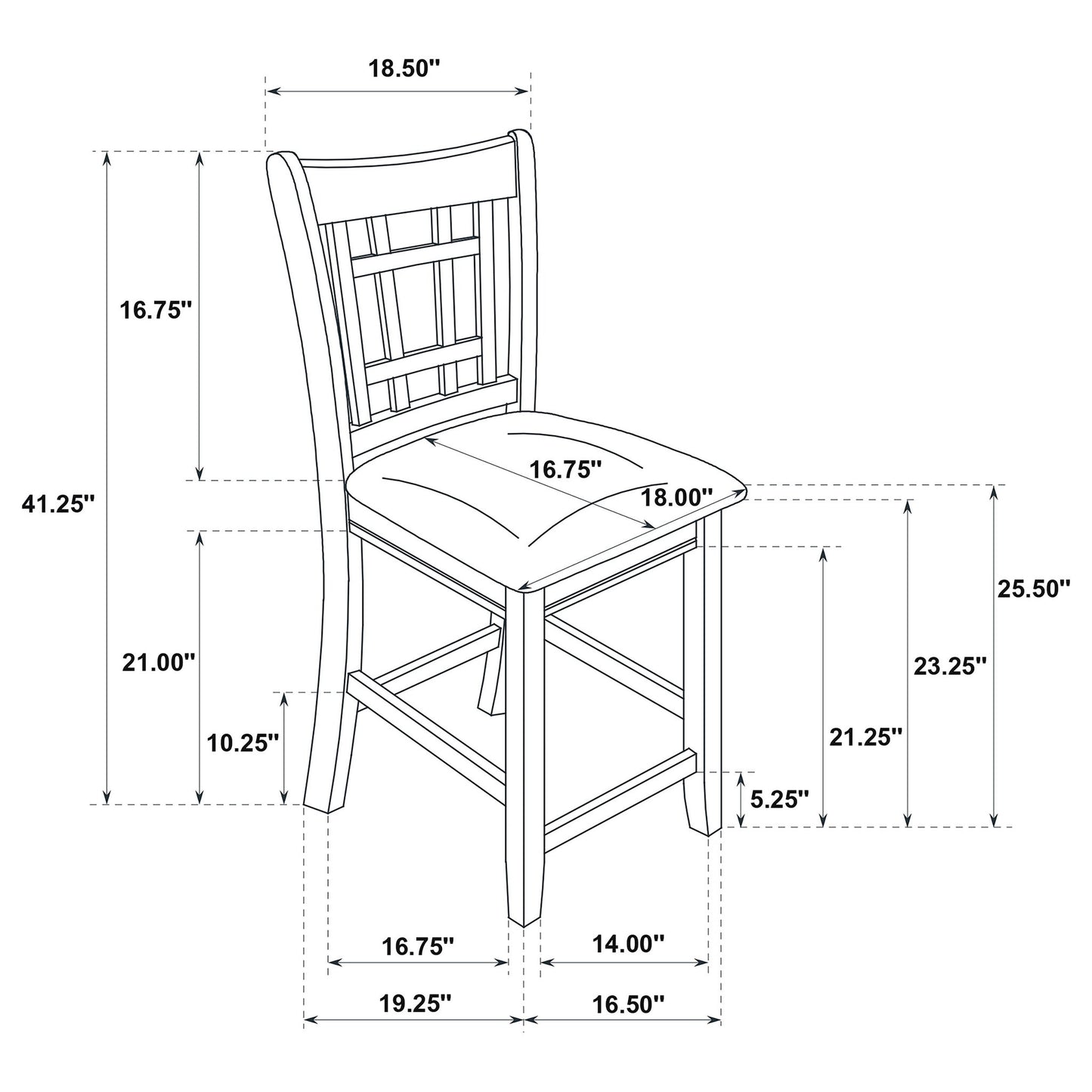 Lattice Back Counter Height Stools (Set of 2)
