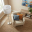 Nimbus - Floor Lamp With 3 Way Rotary Switch Clear Body Base - Silver Gray / White