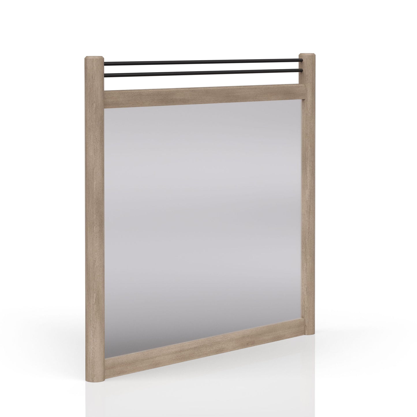 Queen Canopy Bedroom Set With A 2 Drawer Nightstand A Dresser With Poster Mirror And A Door Chest - Sand