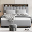 Upholstered Platform Bed With Storage Headboard, Trundle & 2 Drawers And A Set Of Sockets & USB Ports