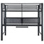 Ranier - Full Workstation Loft Bed, Full Length Desk, Safety Rails And Storage Shelves - Black