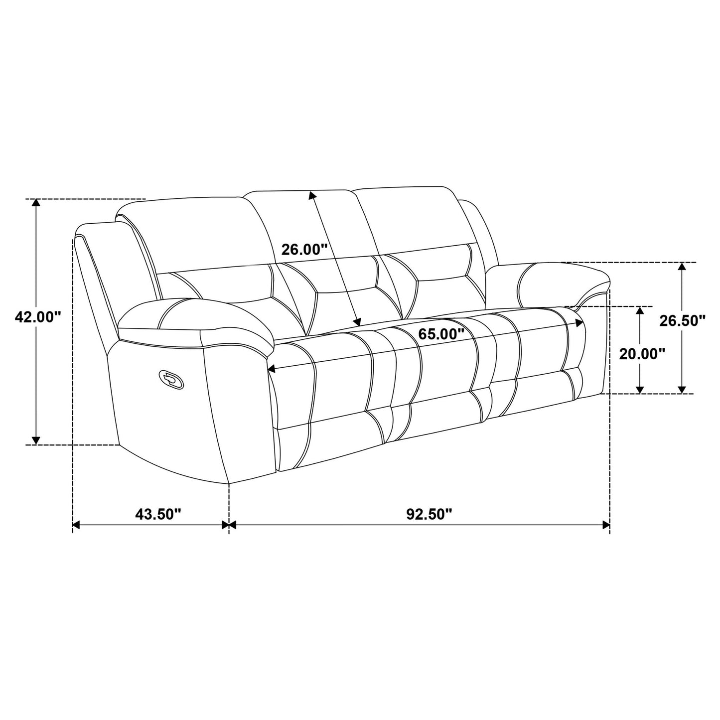 Sebring - 2 Piece Upholstered Reclining Sofa Set With Manual Recline - Gray