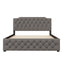 Upholstered Platform Bed With Trundle And 2 Sets Of USB Ports On Each Side, Fabric