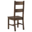 Ladder Back Dining Chairs With Straight Seat (Set of 2) - Brown