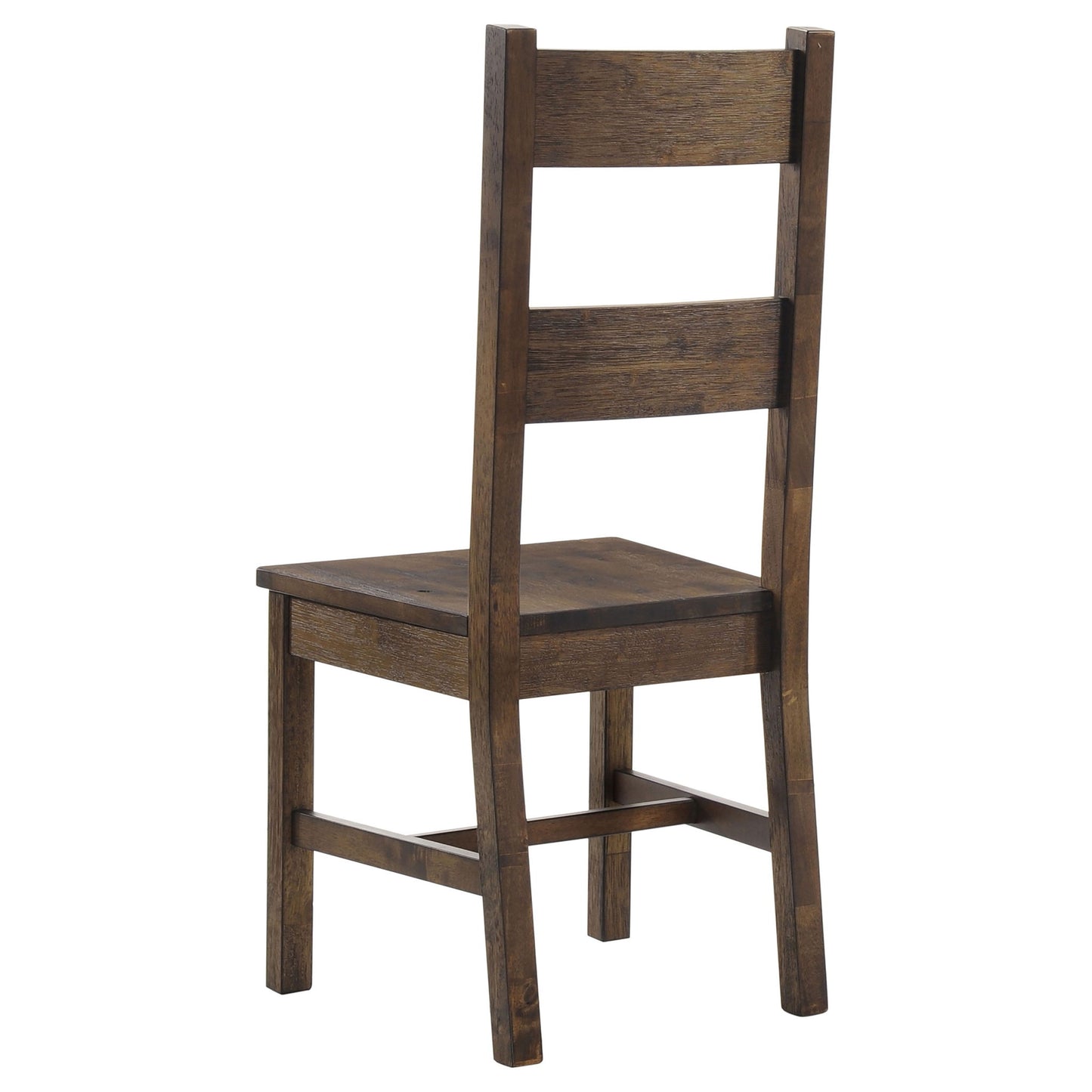 Ladder Back Dining Chairs With Straight Seat (Set of 2) - Brown