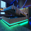 Upholstered Bed, 360 Surround LED Function, Remote Control, Hydraulic Storage Bed With USB, Type-C Charging (Without Mattress)