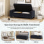 Textured Fabric Ottoman Bench With Hinged Lid