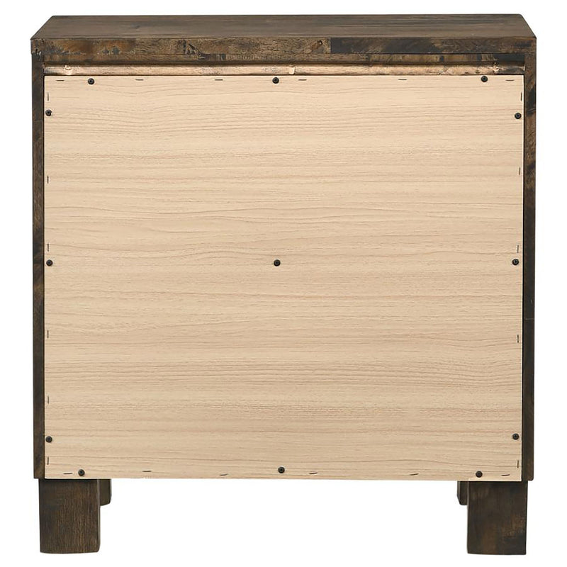 2 Drawer Nightstand - Brown Wood
