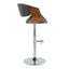 Curvo - Mid Century Modern Adjustable Barstool With Swivel With Rounded T Footrest (Set of 2)