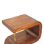 S Curve Brass Bedside Table - Dark Brown