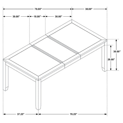 Centera - Rectangular Dining Table With Extension Leaf - Gray