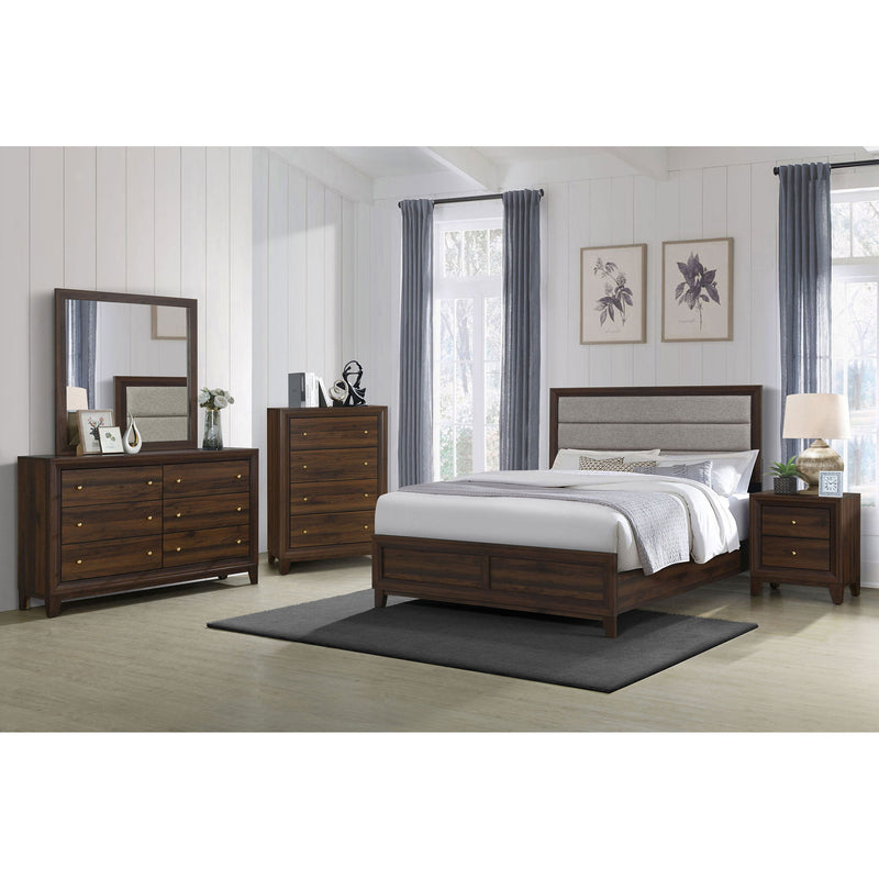 Anza - 6 Drawer Dresser With Mirro - Walnut