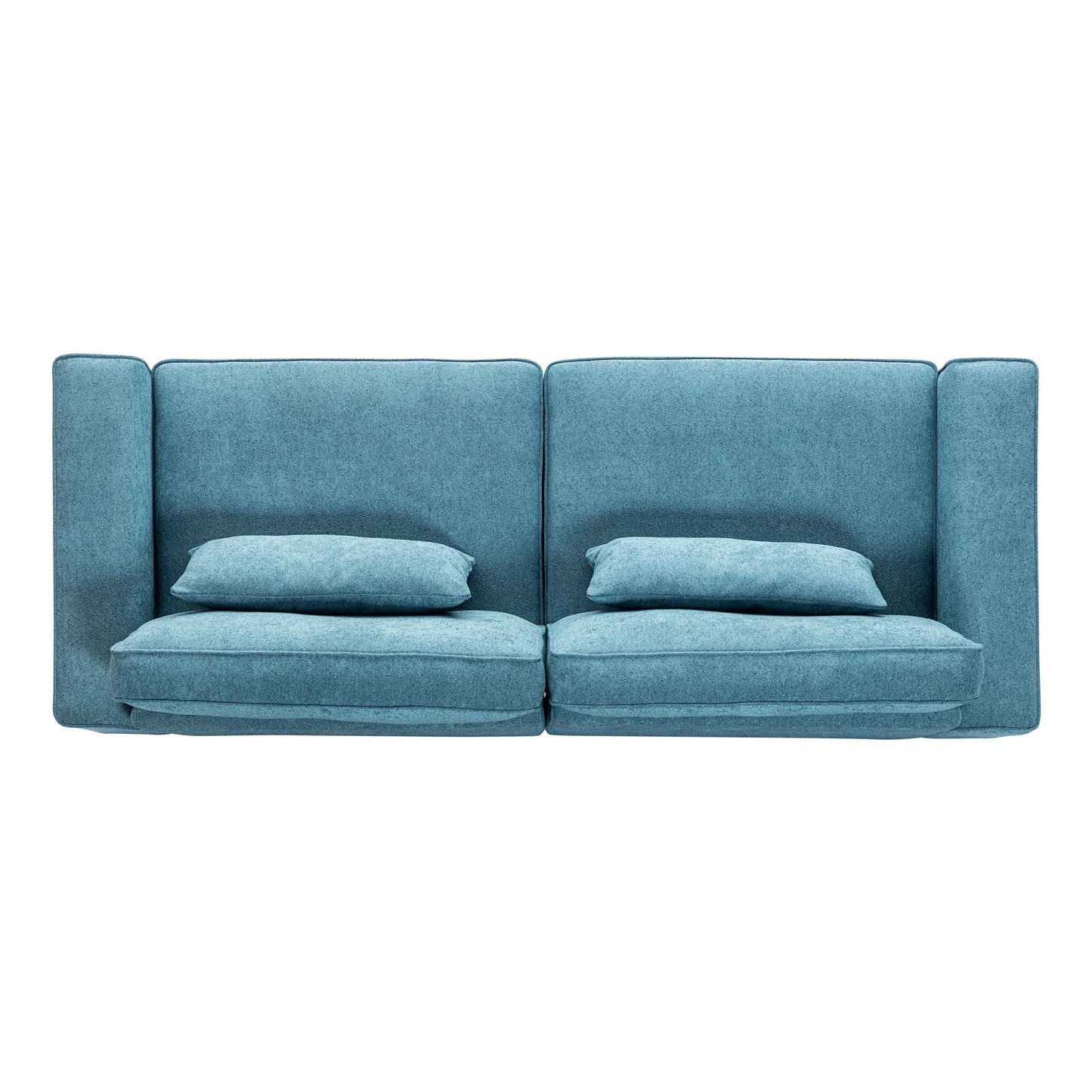 Modern Fabric Sofa With Cushions, Sleek Arm Design