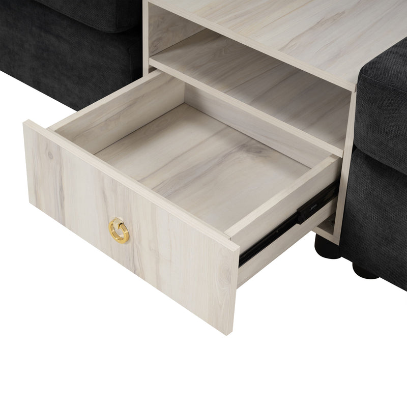 Modular Sofa Couch With Storage Armrest And Center Console