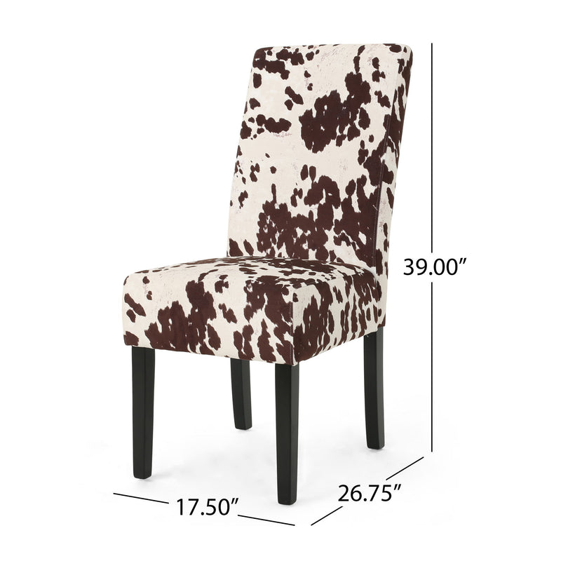 Contemporary Dining Chair With Rubberwood Legs (Set of 2)