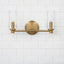 Regal - Double Light Vanity With Clear Ribbed Satin - Antique Brass / Clear
