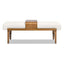 Billie - Modern Telephone Bench With Sliding Shelf - Ivory White