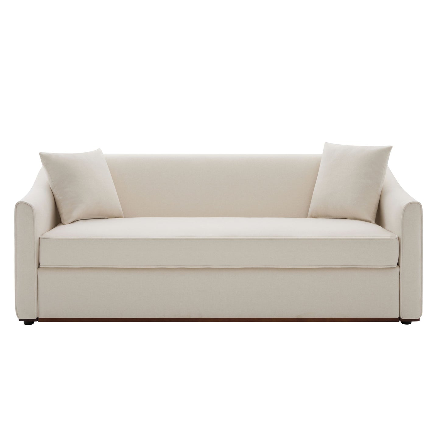 3 Seater Sofa With Wrap Around Armrests And Throw Pillows