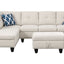 Alger - Wide Left Hand Facing Sofa & Chaise With Ottoman - Beige