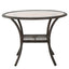 Outdoor Table With Woven Rattan Design - Brown