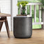 Outdoor Lightweight Concrete End Table With Natural Texture - Matte Black