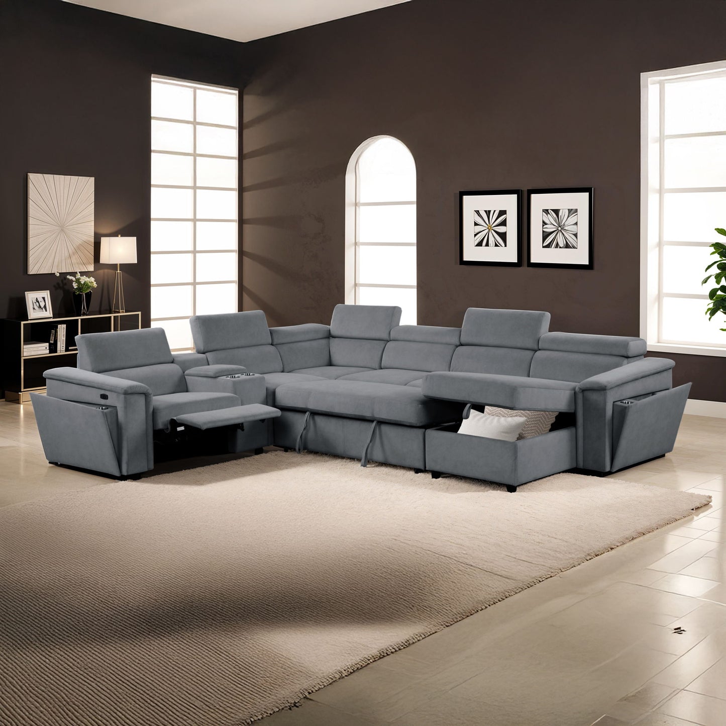 Harvey - Power Recliner Sleeper Sectional