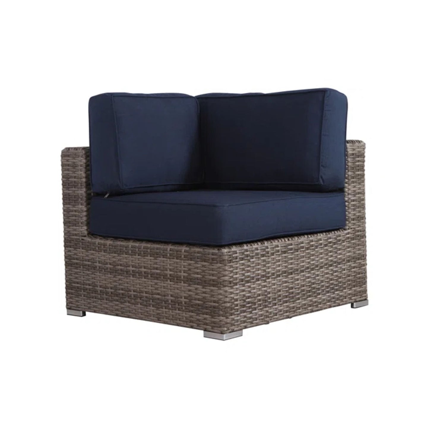 Modern Patio Rattan Sectional Set With Cushions
