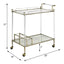 Cirro - Antique Mirror Wire Brass Serving Cart - Antique Brass / White