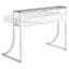 Serrano - 2 Drawer Writing Desk With Polished And Tempered Glass Hutch - Glossy White