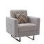 Victoria - Fabric Armchair With Metal Legs, Side Pockets, And Pillow
