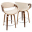 Curvini Mid - Century Modern Fixed Height Counter Stool With Swivel (Set of 2)
