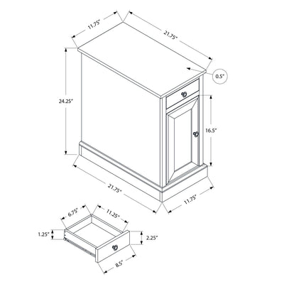 Accent End Table, Storage Drawer, Versatile Design - Espresso