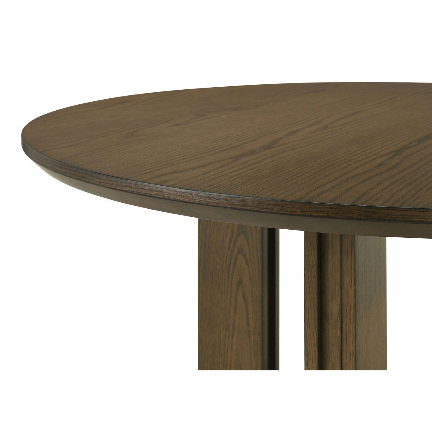 Crispin - 5 Piece Round Dining Table Set With Upholstered Chairs - Brown