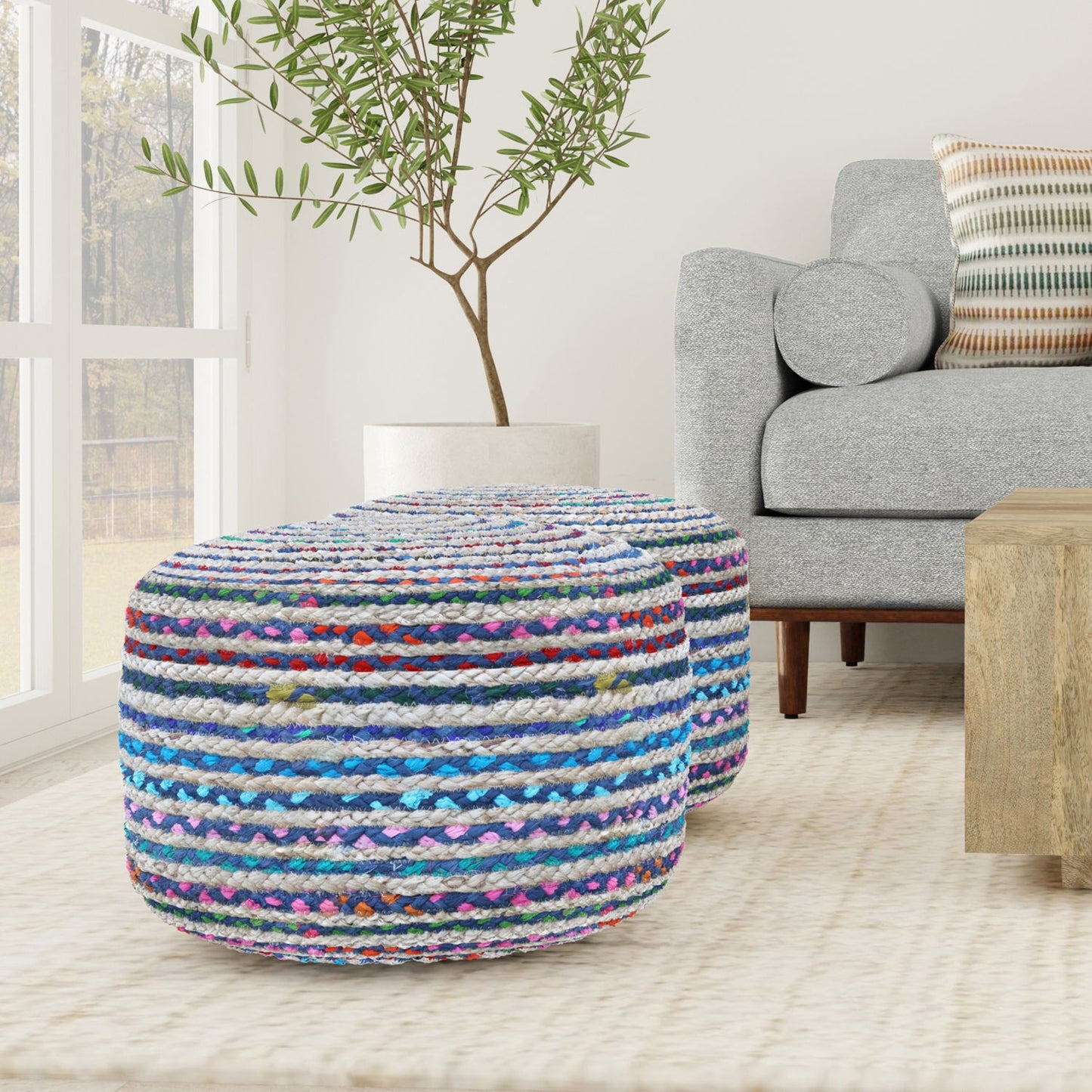 Margo - Handcrafted Round Pouf