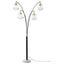 Marcos - Hanging Crystal Arc Tree Floor Lamp With Sculptural Frame - Black