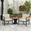 Modern 3 Piece Outdoor Patio Seating Set With Aluminum Frame And Weather Resistant Cushions - Beige / Gray