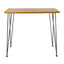Outdoor Bar Table With Wood Tabletop And Iron Hairpin Legs - Black / Teak