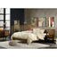 Queen Size Bed With Attached Nightstands And Hidden Storage - Pecan