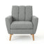 Fabric Channel Stitch Club Chair With Tufted Back - Gray