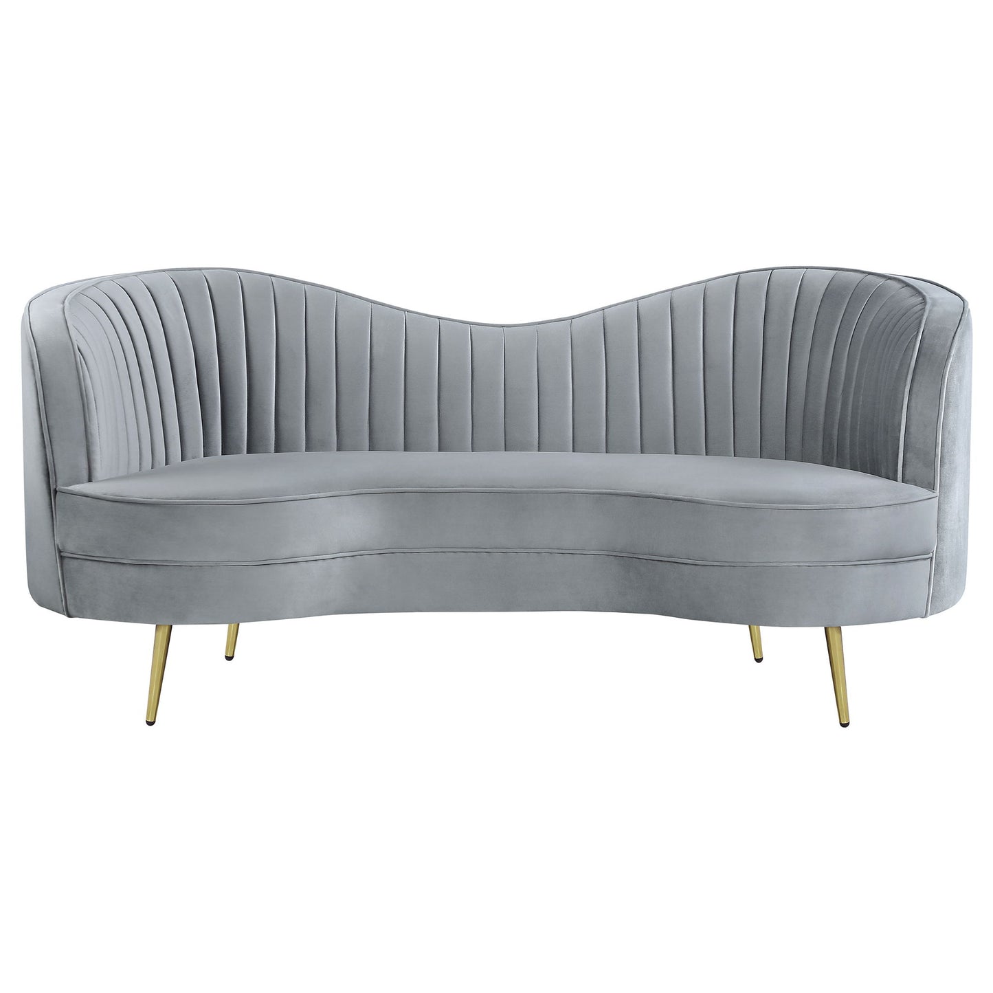 Sophia - 3 Piece Upholstered Channel Tufted Sofa Set - Gray