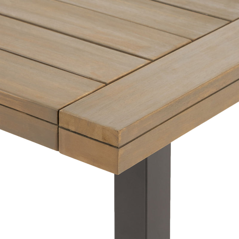 Mesa de comedor para exterior - Gris / Metal rústico